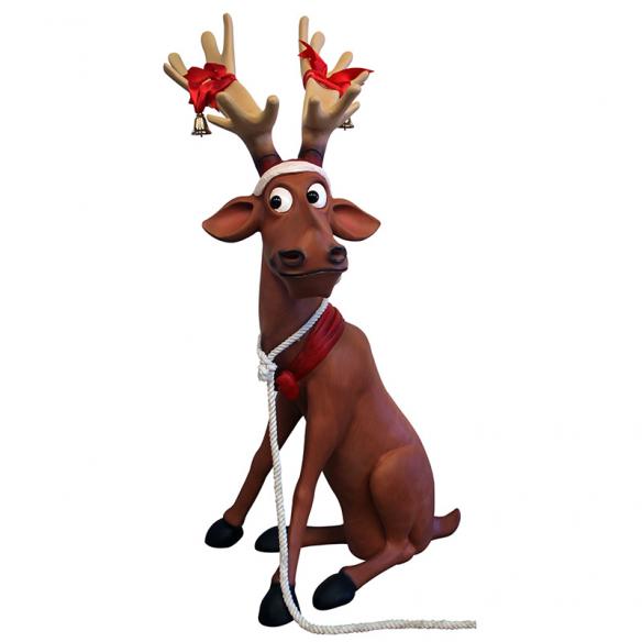 lOCATION DECORATION Noël REnne en résine rigolo